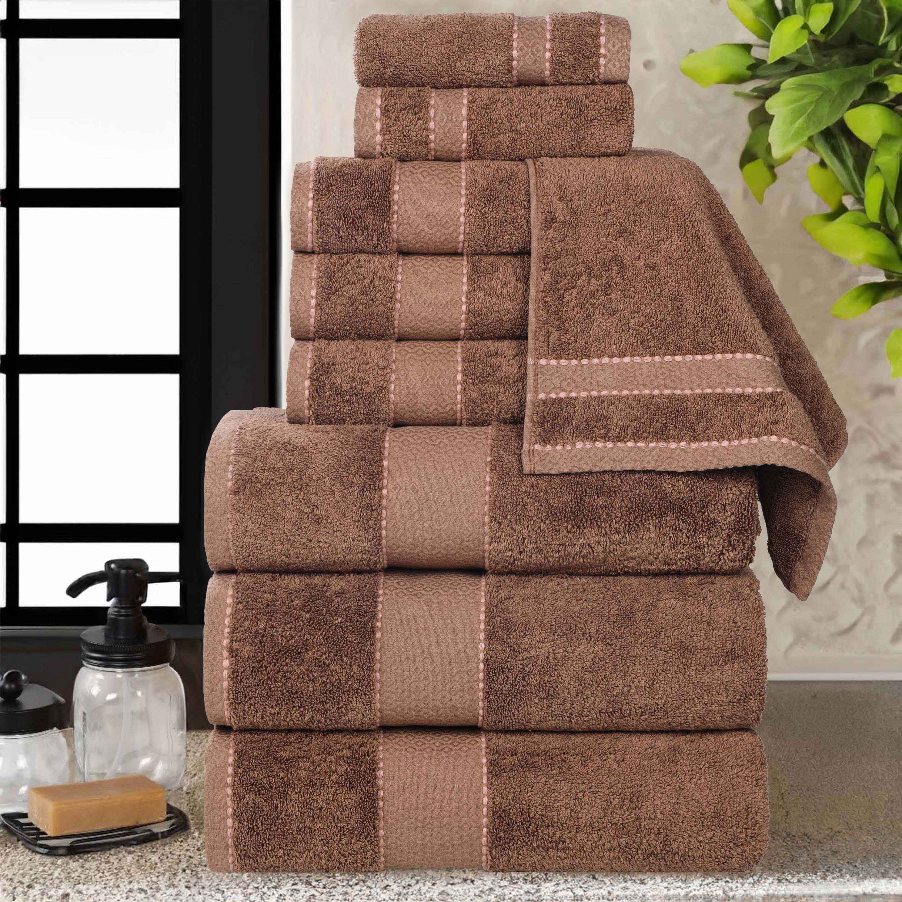 Egyptian Giza Cotton Plush Soft Towel Set 9 Piece - Egyptian Cotton Towel Set by Superior Brand