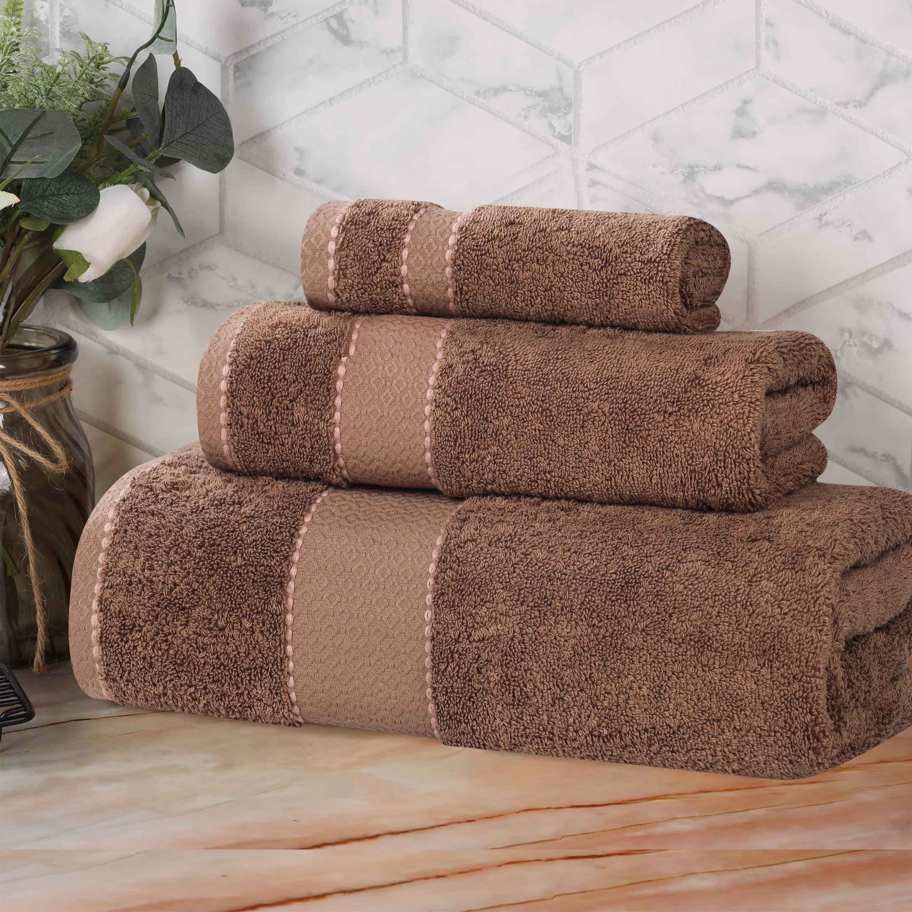Egyptian Giza Cotton Plush Soft Towel Set 3 Piece - Egyptian Cotton Towel Set by Superior Brand