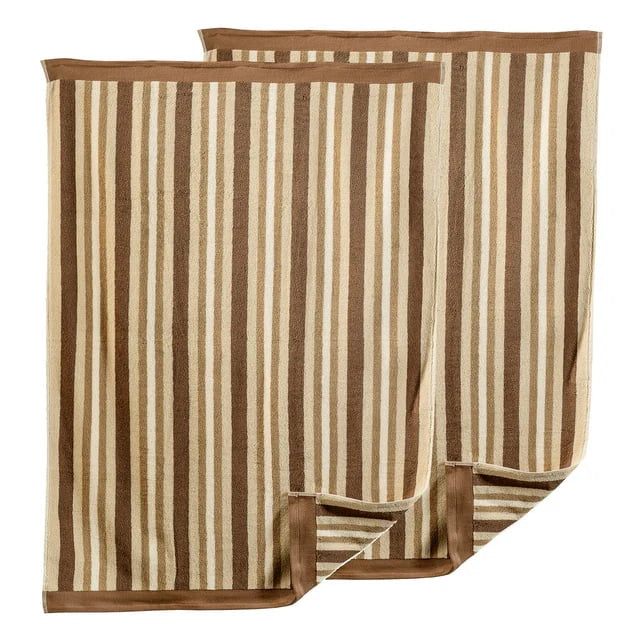 Cotton Striped Medium Weight 2 Piece Bath Sheet Set