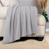 Chrisney Cotton Blanket - Textured Chevron Weave & All Season Comfort