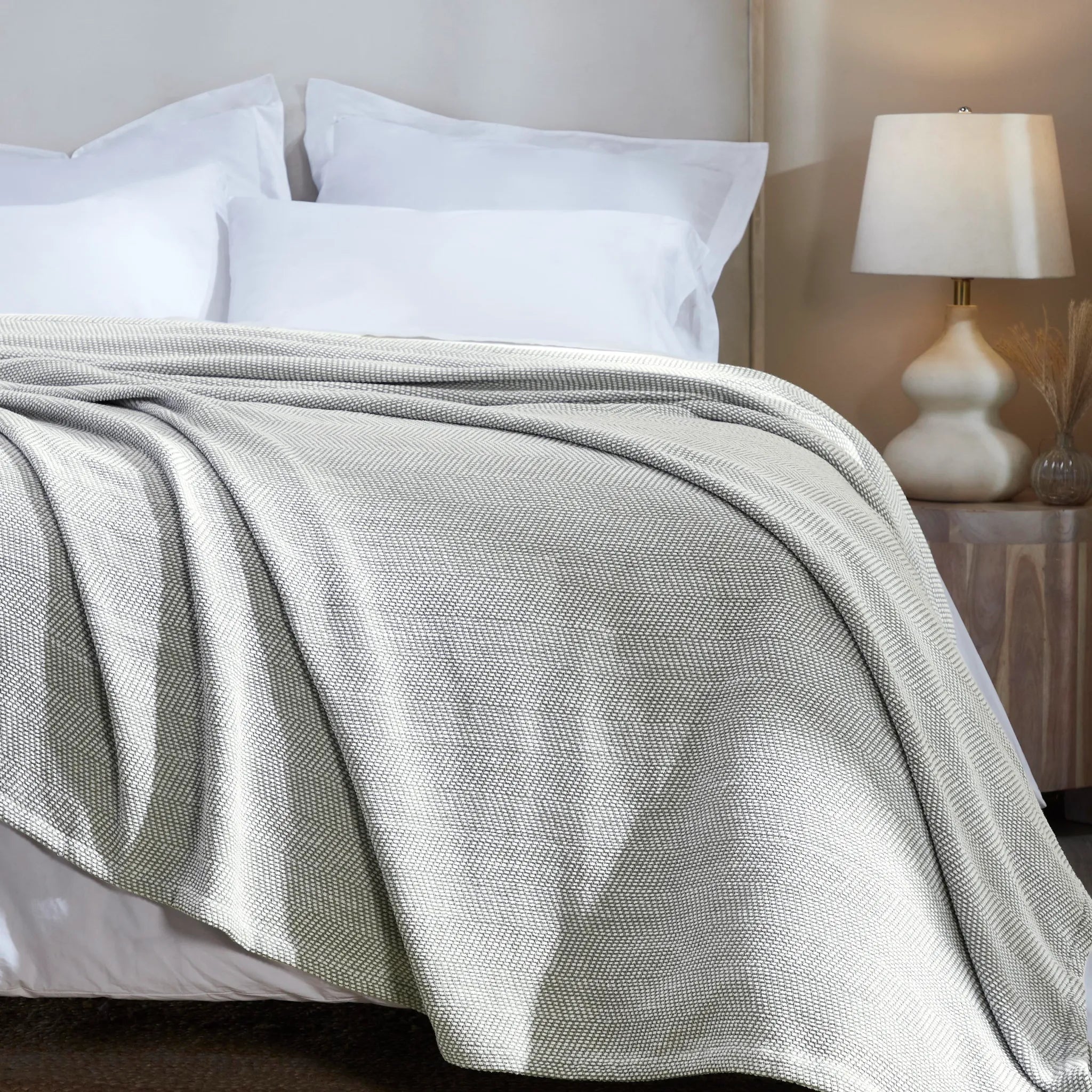 Chrisney Cotton Blanket - Textured Chevron Weave & All Season Comfort