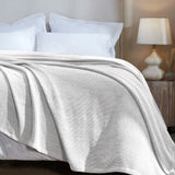 Chrisney Cotton Blanket - Textured Chevron Weave & All Season Comfort