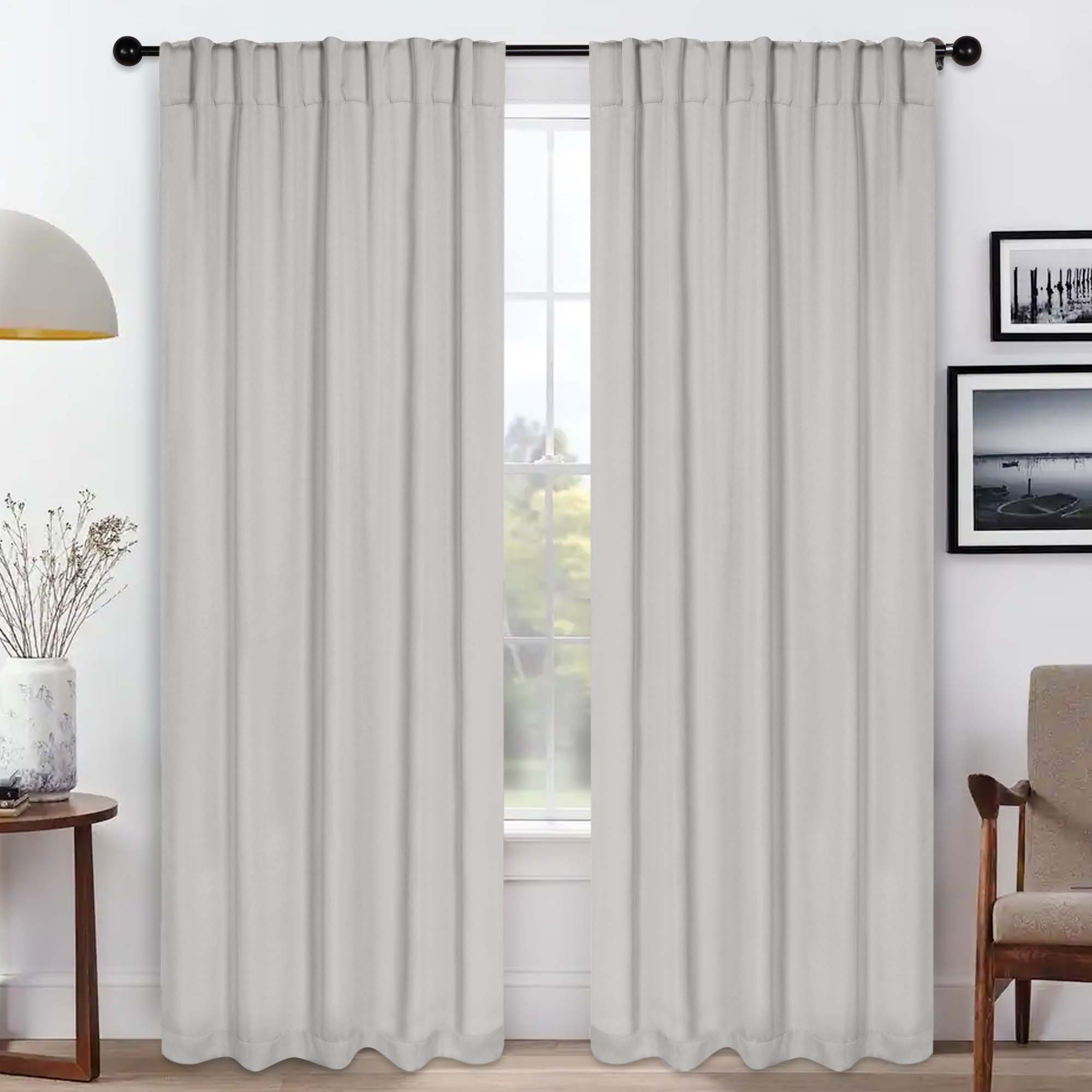 Solid Room Darkening Blackout Curtain Panels, Back Tabs, Set of 2 - Blackout Curtains by Superior Brand