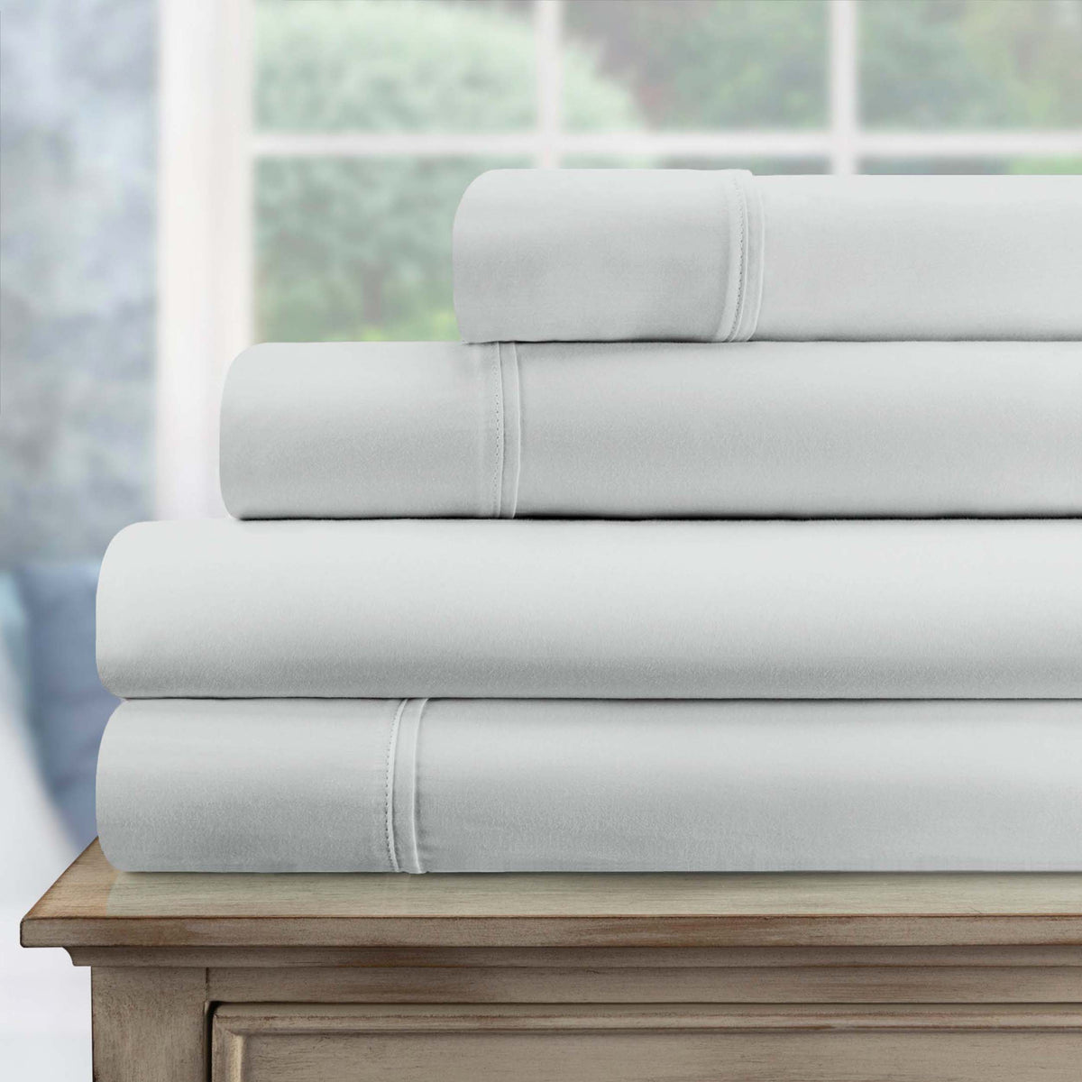 Egyptian Cotton 700 Thread Count Eco Friendly Solid Sheet Set - Chrome