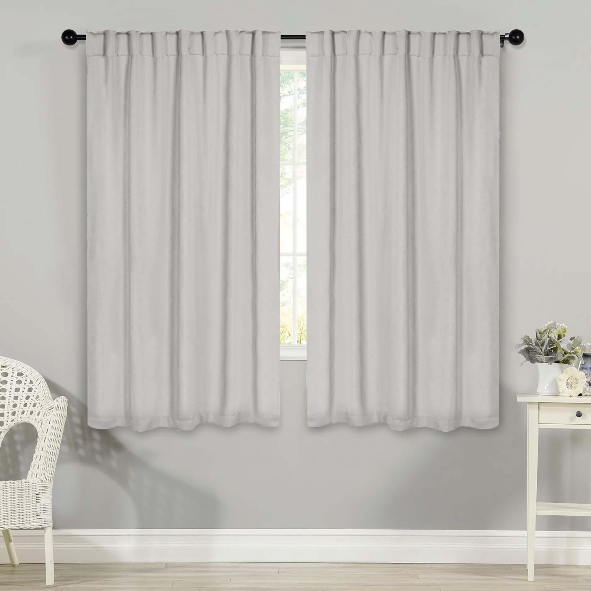 Solid Room Darkening Blackout Curtain Panels, Back Tabs, Set of 2 - Blackout Curtains by Superior Brand