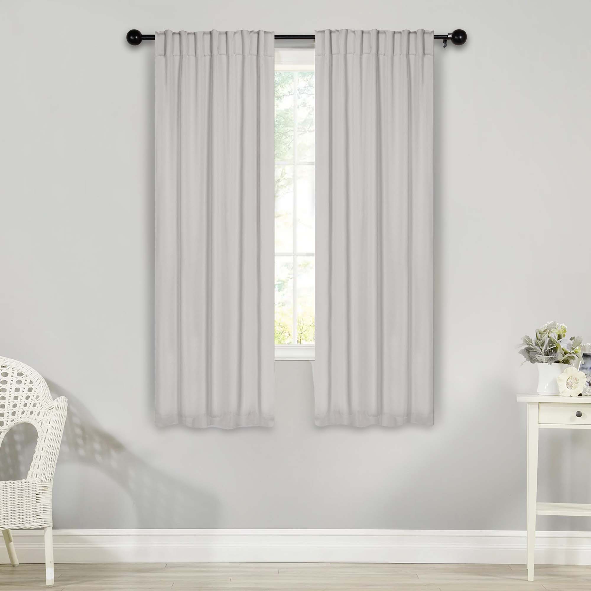 Solid Room Darkening Blackout Curtain Panels, Back Tabs, Set of 2 - Blackout Curtains by Superior