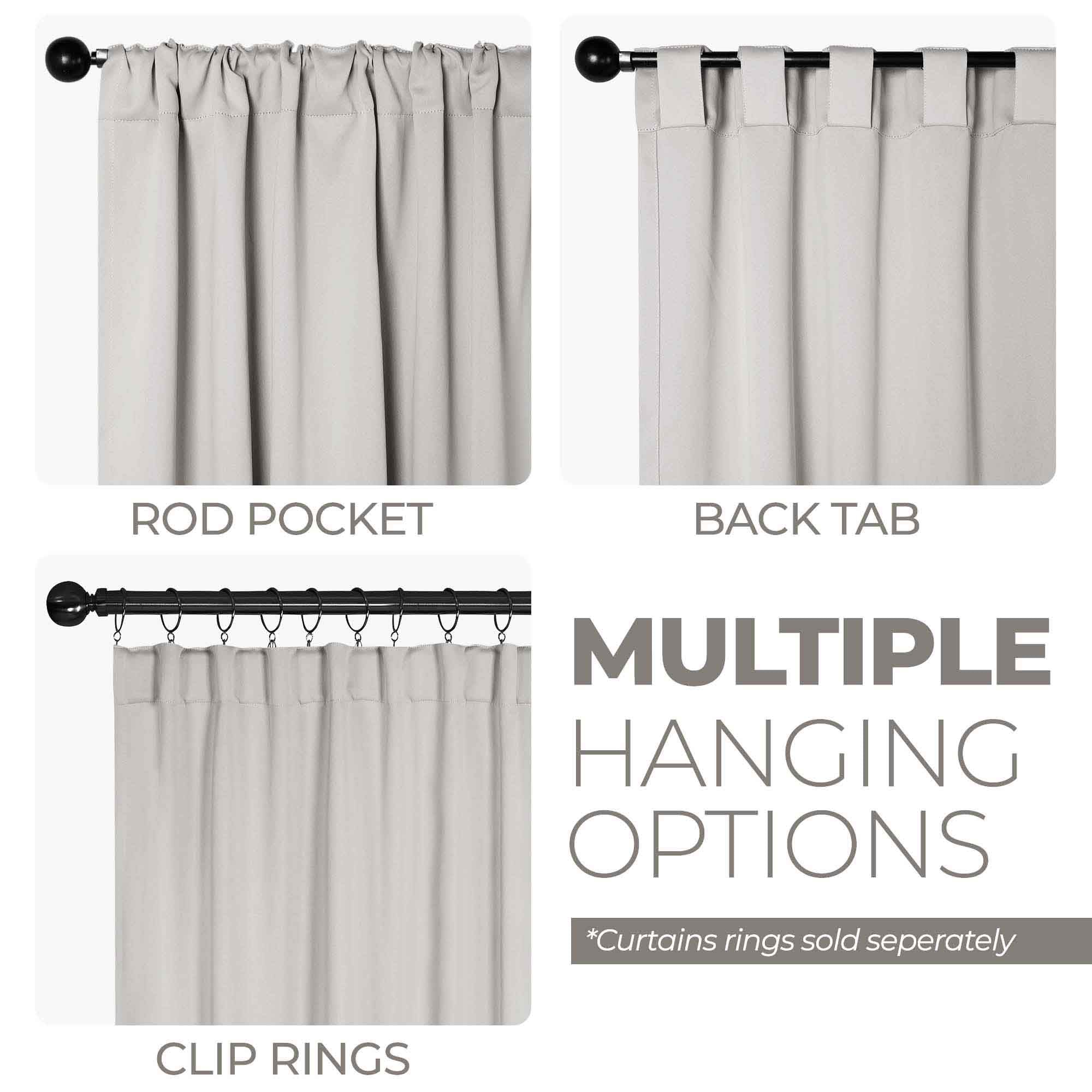 Solid Room Darkening Blackout Curtain Panels, Back Tabs, Set of 2 - Blackout Curtains by Superior