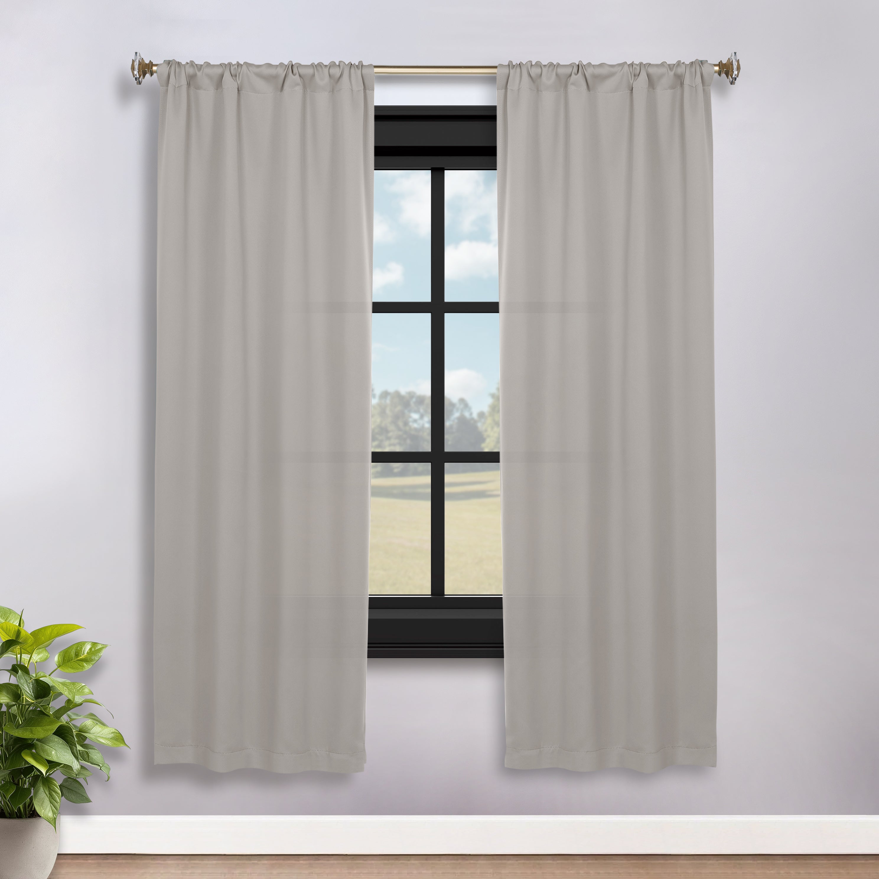 Solid Room Darkening Rod Pocket Blackout Curtain Panels, Set of 2 - Blackout Curtains by Superior