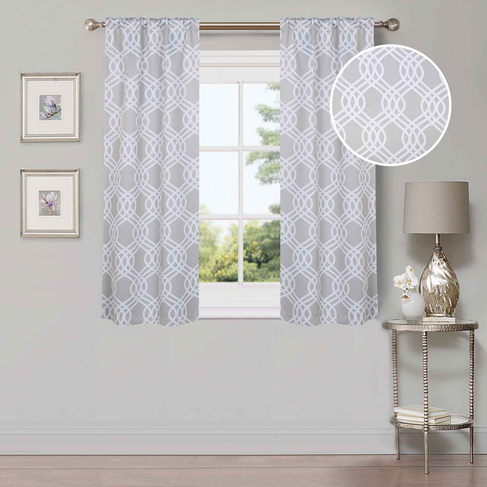 Ribbon Trellis Washable Room Darkening Blackout Curtains, Set of 2 - Blackout Curtains by Superior Brand
