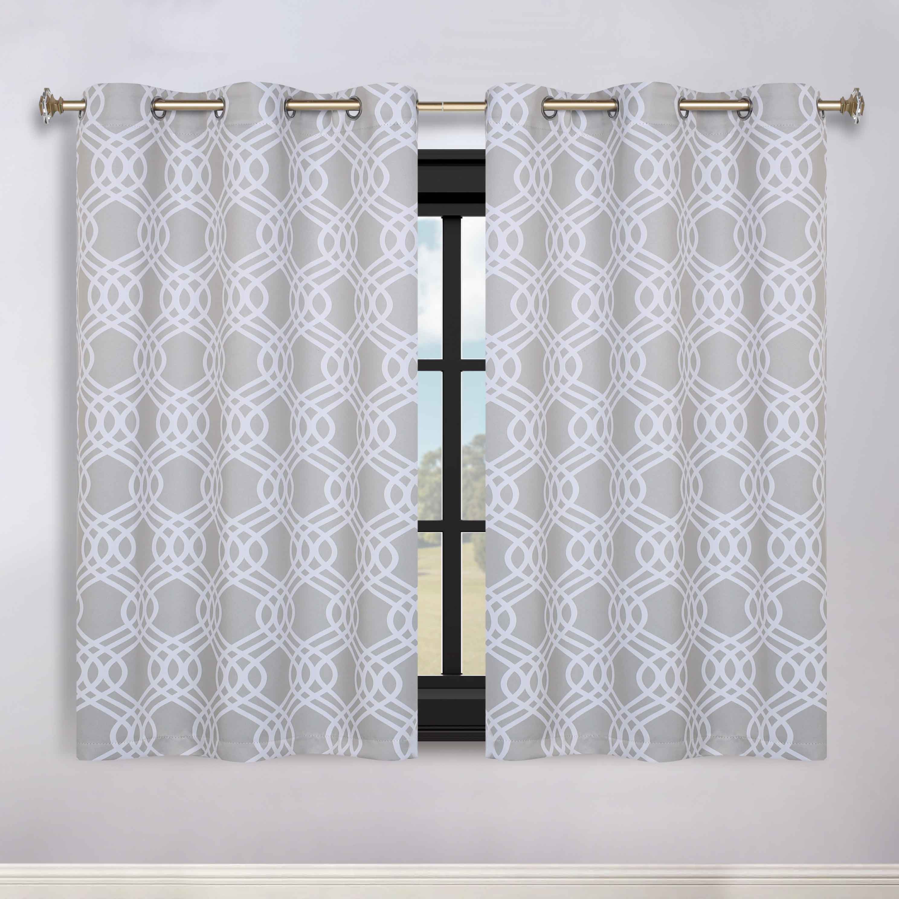Ribbon Trellis Washable Room Darkening Blackout Curtains, Set of 2 - Blackout Curtains by Superior Brand
