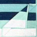 Coastal Blues Cotton Oversized 2 Piece Beach Towel Set - Egyptian Cotton Beach Towel by Superior