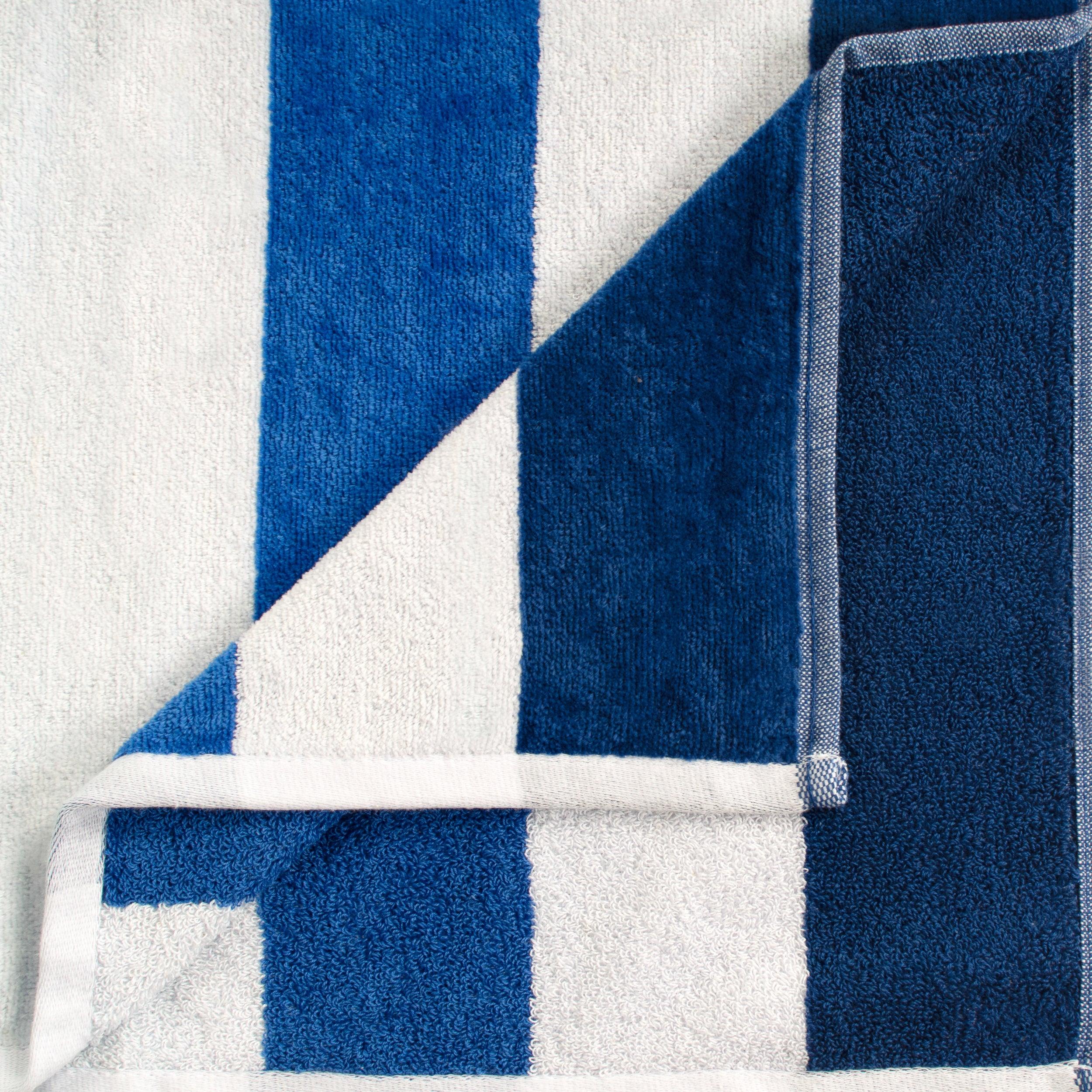 Coastal Blues Cotton Oversized 2 Piece Beach Towel Set - Egyptian Cotton Beach Towel by Superior