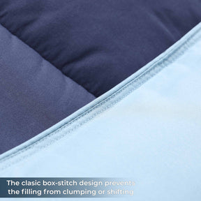 Brushed Microfiber Reversible Down Alternative Comforter - Navy Blue-Light Blue