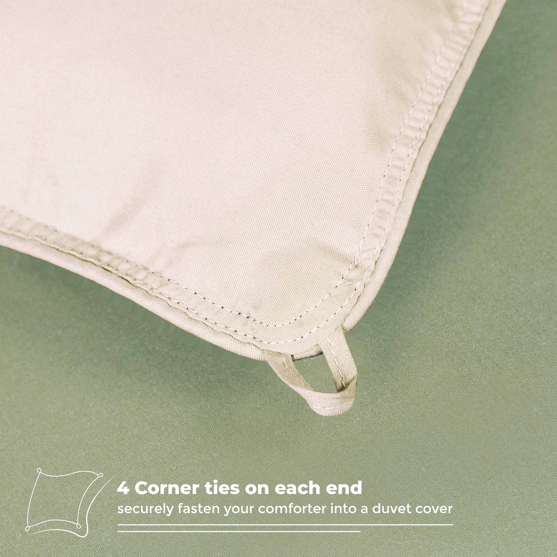 Brushed Microfiber Reversible Down Alternative Comforter - Ivory-sage