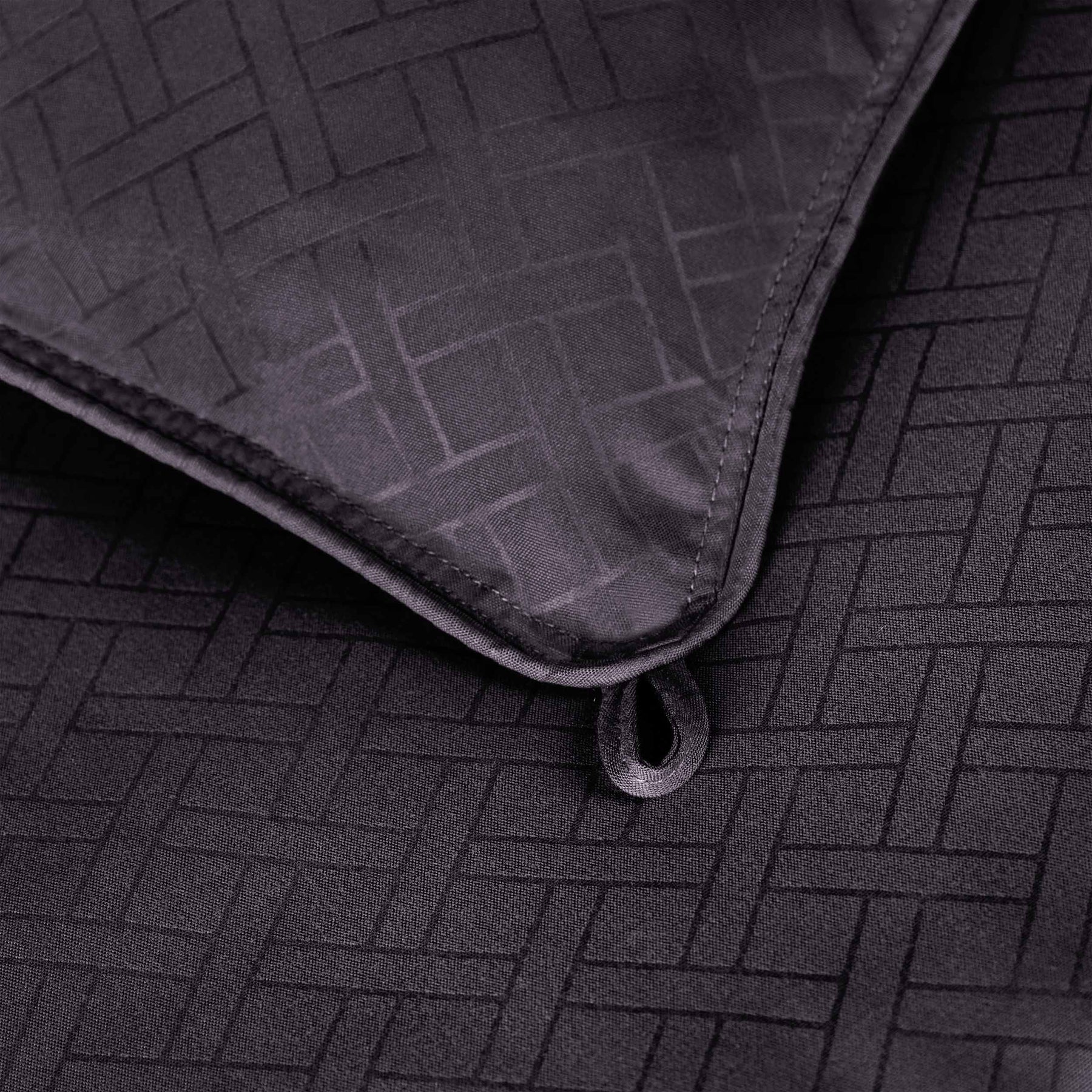 Monochrome Basketweave Plush Microfiber Down Alternative Comforter - Black