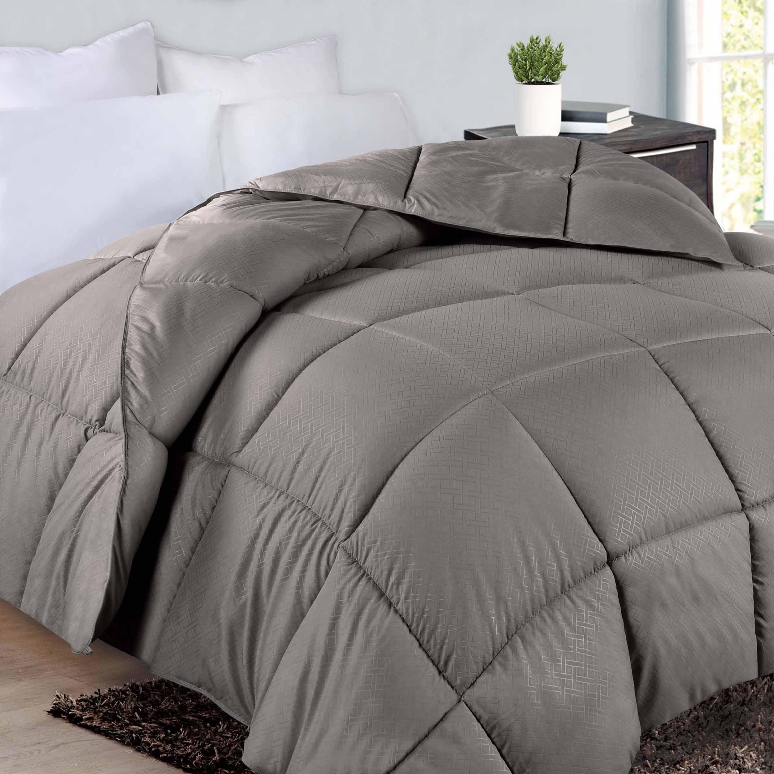 Monochrome Basketweave Plush Microfiber Down Alternative Comforter - Comforter by Superior