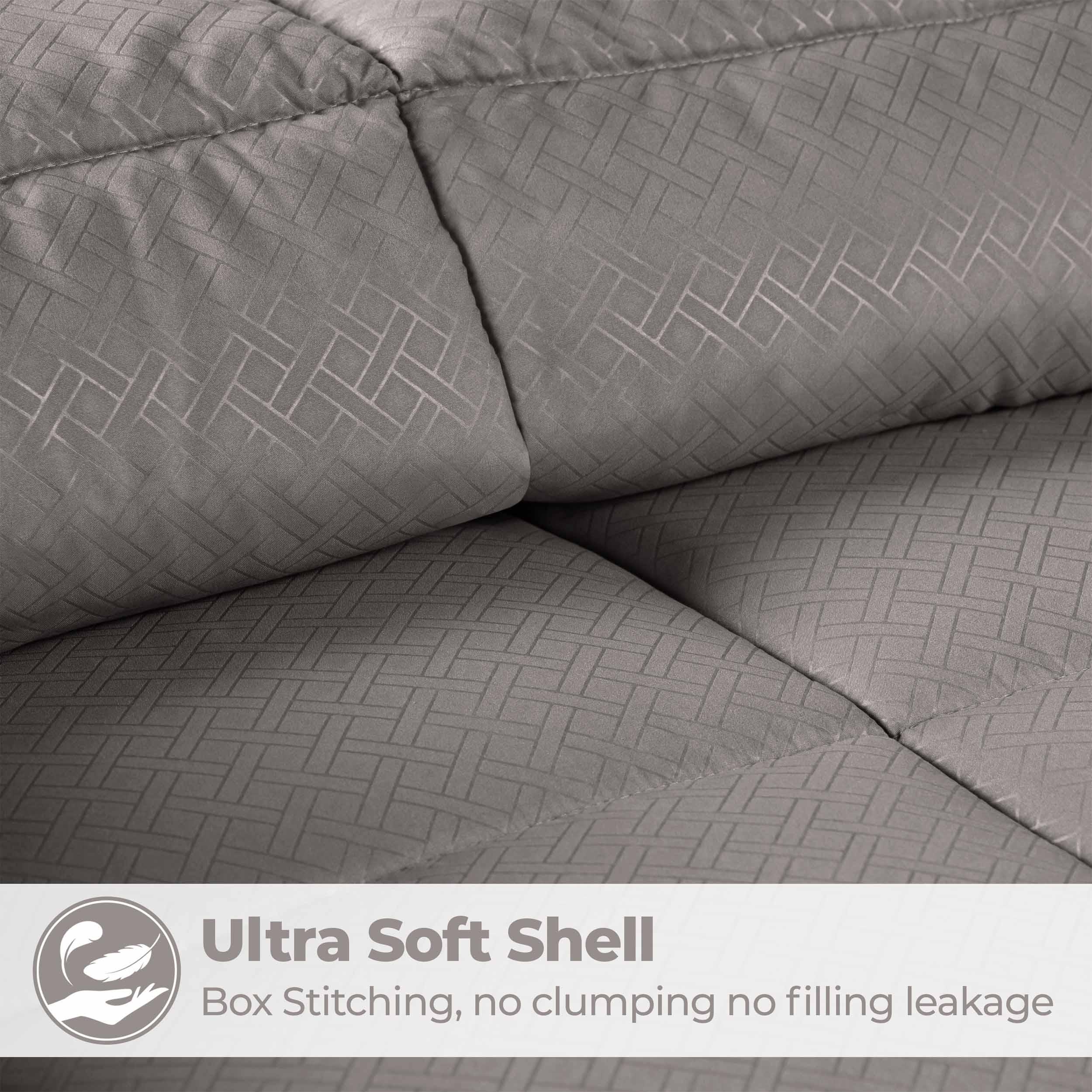Monochrome Basketweave Plush Microfiber Down Alternative Comforter - Comforter by Superior