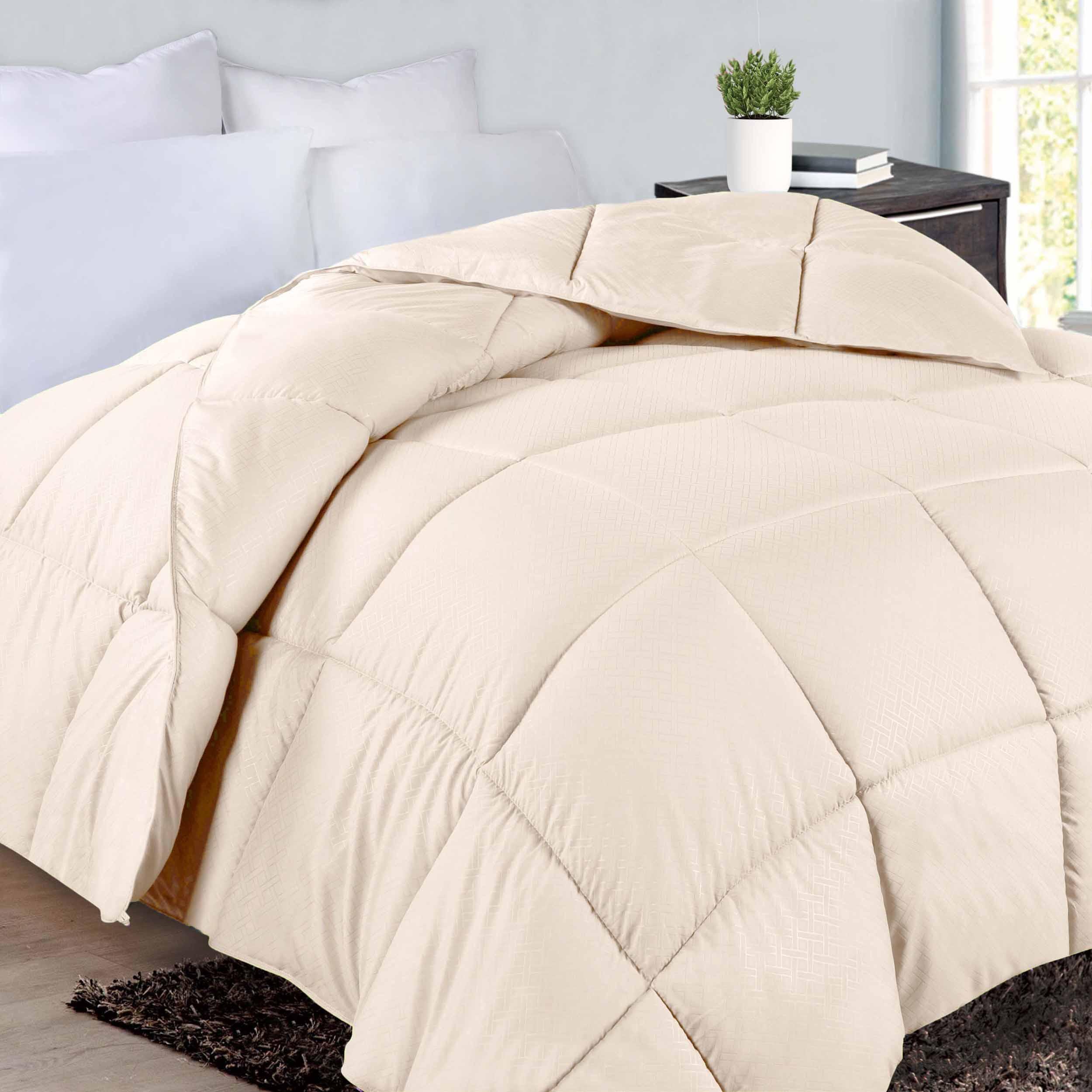 Monochrome Basketweave Plush Microfiber Down Alternative Comforter - Comforter by Superior
