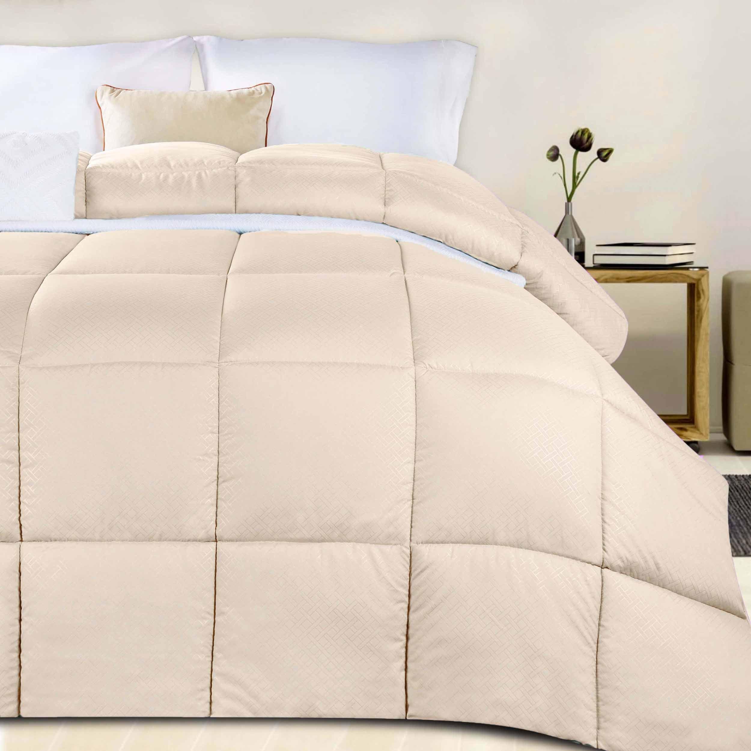 Monochrome Basketweave Plush Microfiber Down Alternative Comforter - Comforter by Superior