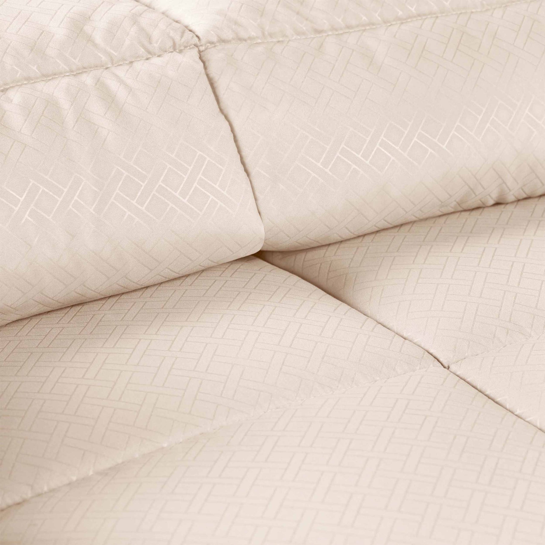 Monochrome Basketweave Plush Microfiber Down Alternative Comforter - Cream