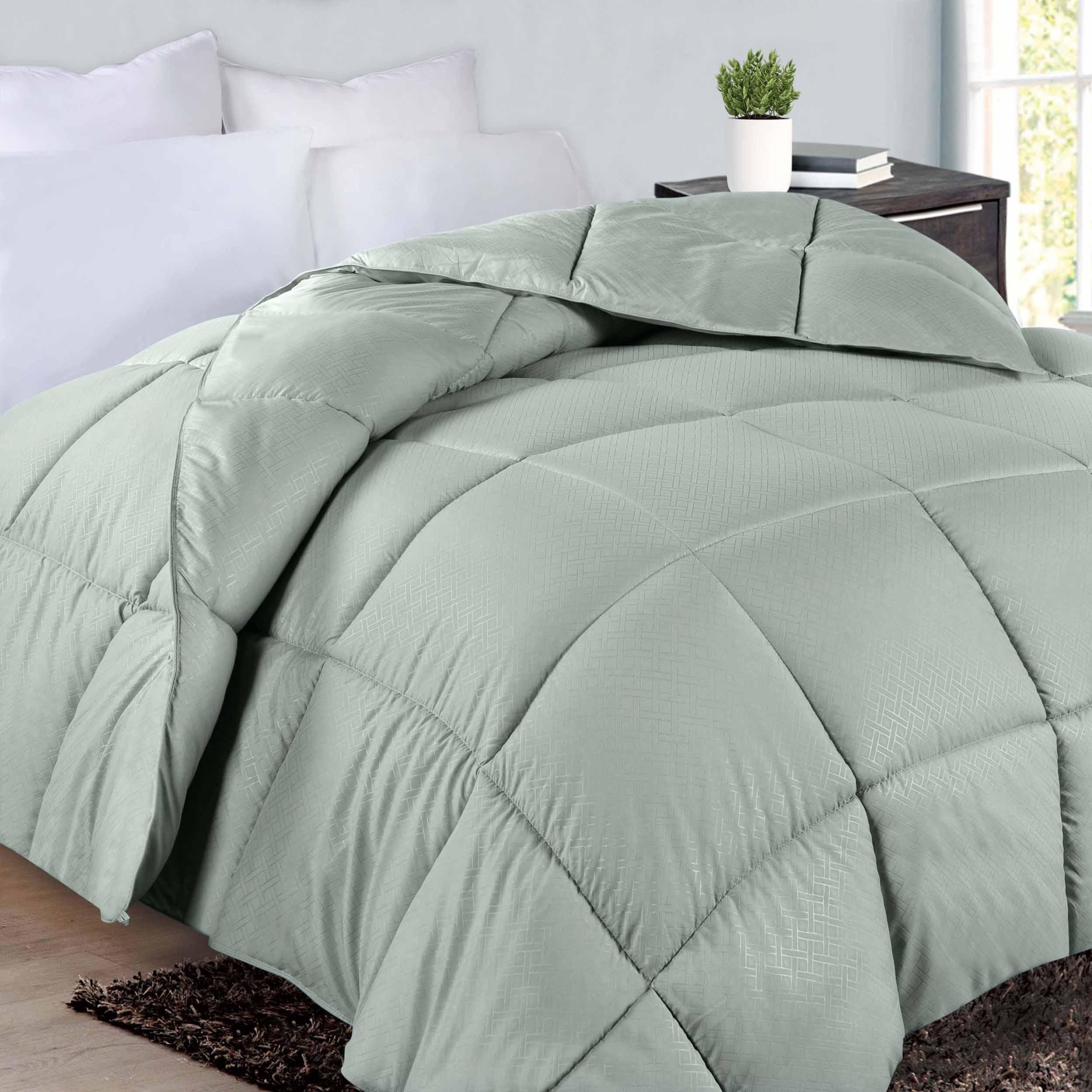 Monochrome Basketweave Plush Microfiber Down Alternative Comforter - Comforter by Superior
