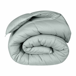 Monochrome Basketweave Plush Microfiber Down Alternative Comforter - Jade