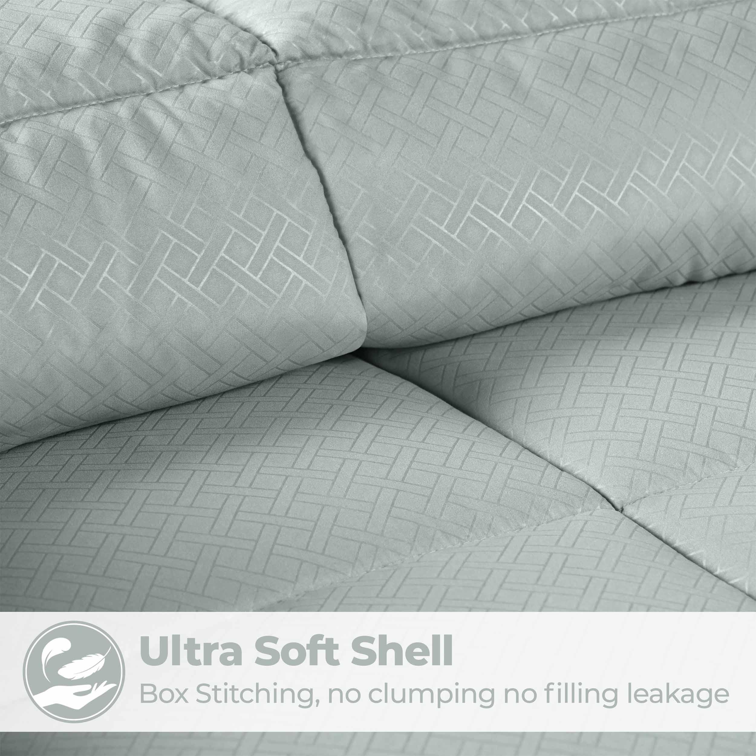Monochrome Basketweave Plush Microfiber Down Alternative Comforter - Comforter by Superior