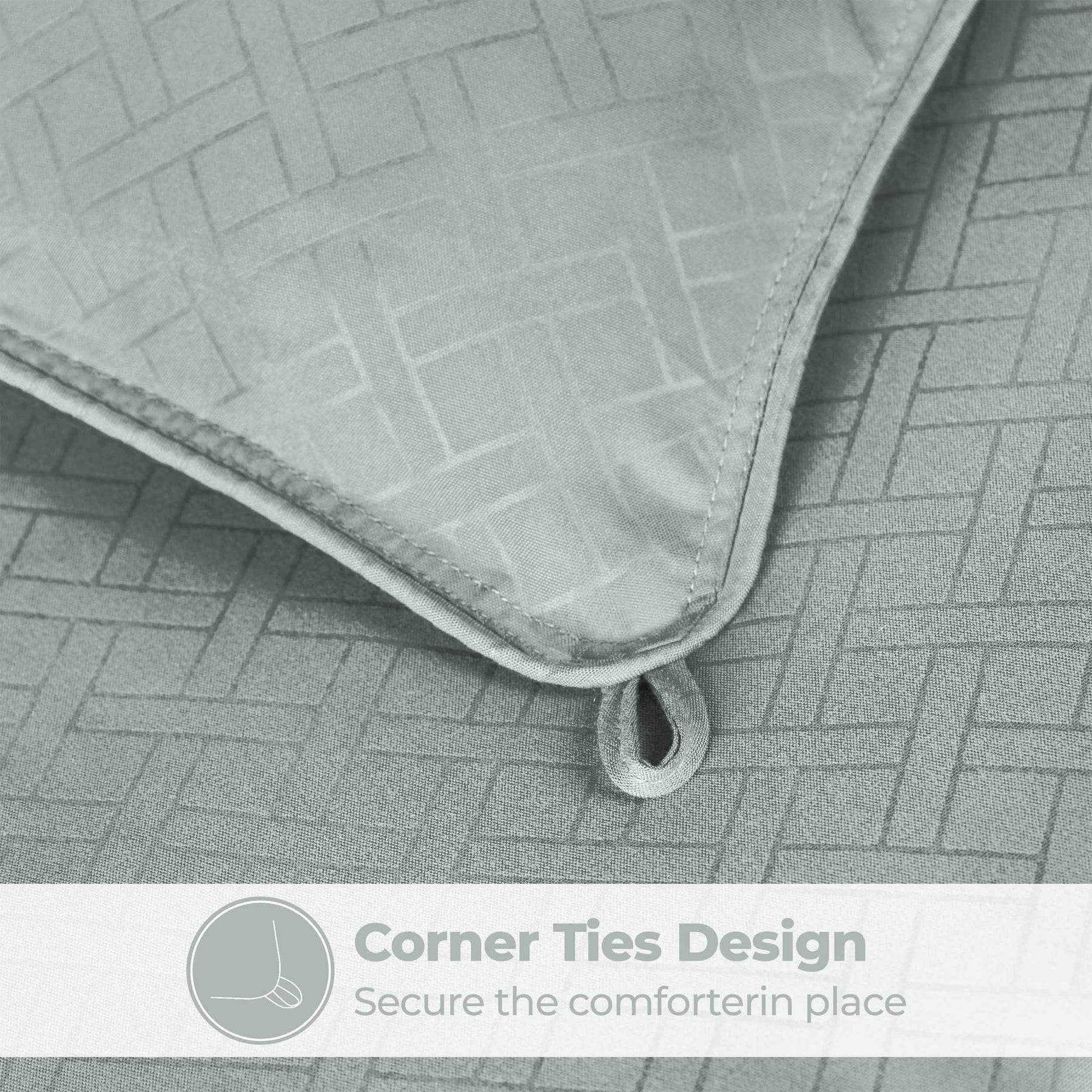 Monochrome Basketweave Plush Microfiber Down Alternative Comforter - Jade