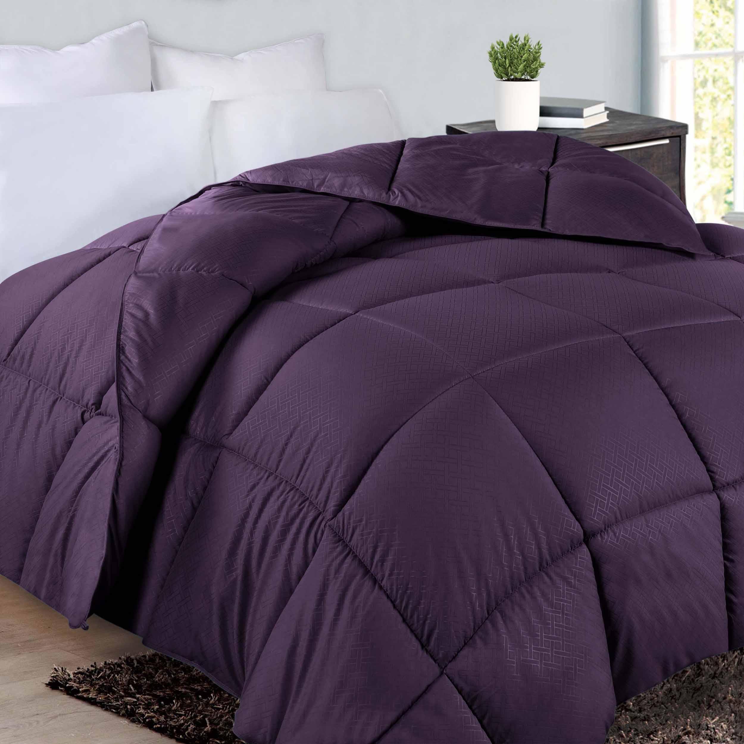 Monochrome Basketweave Plush Microfiber Down Alternative Comforter - Comforter by Superior