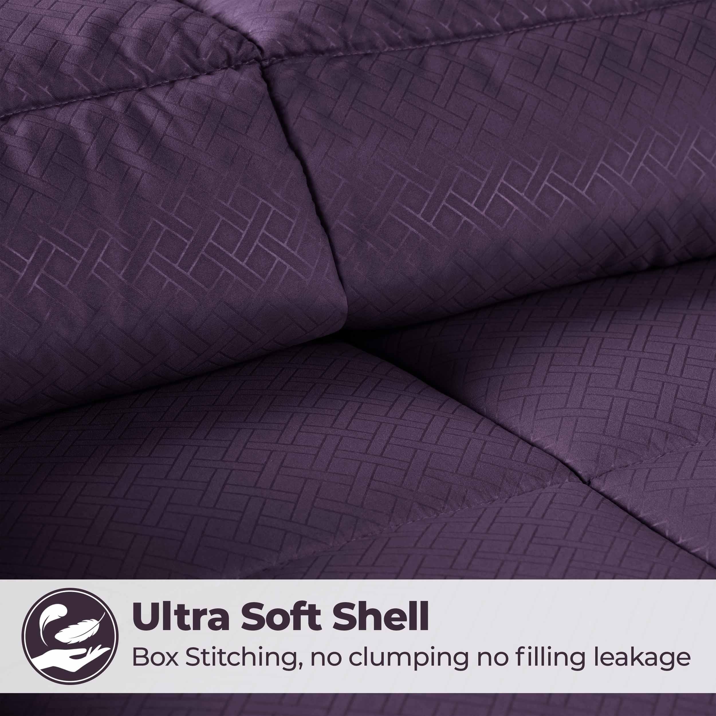Monochrome Basketweave Plush Microfiber Down Alternative Comforter - Comforter by Superior