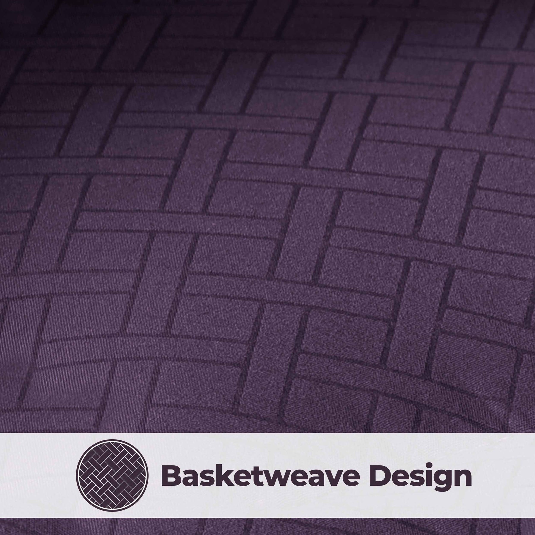 Monochrome Basketweave Plush Microfiber Down Alternative Comforter - Plum