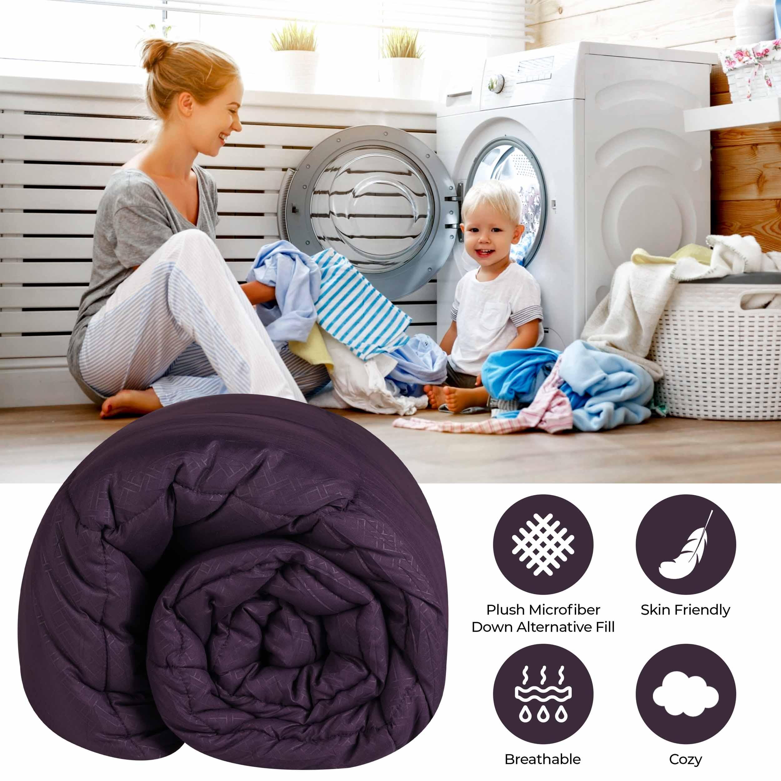 Monochrome Basketweave Plush Microfiber Down Alternative Comforter - Comforter by Superior