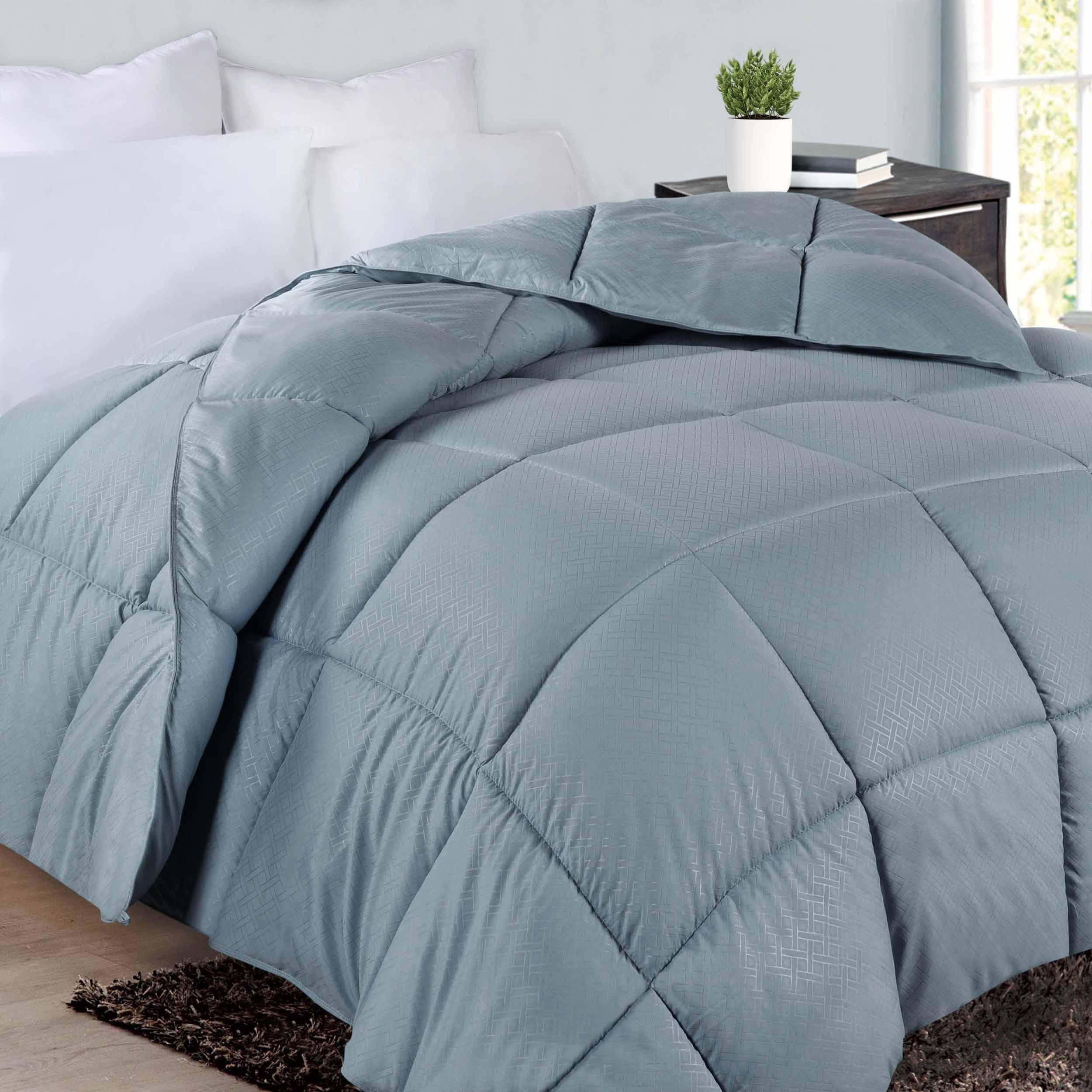 Monochrome Basketweave Plush Microfiber Down Alternative Comforter - Comforter by Superior