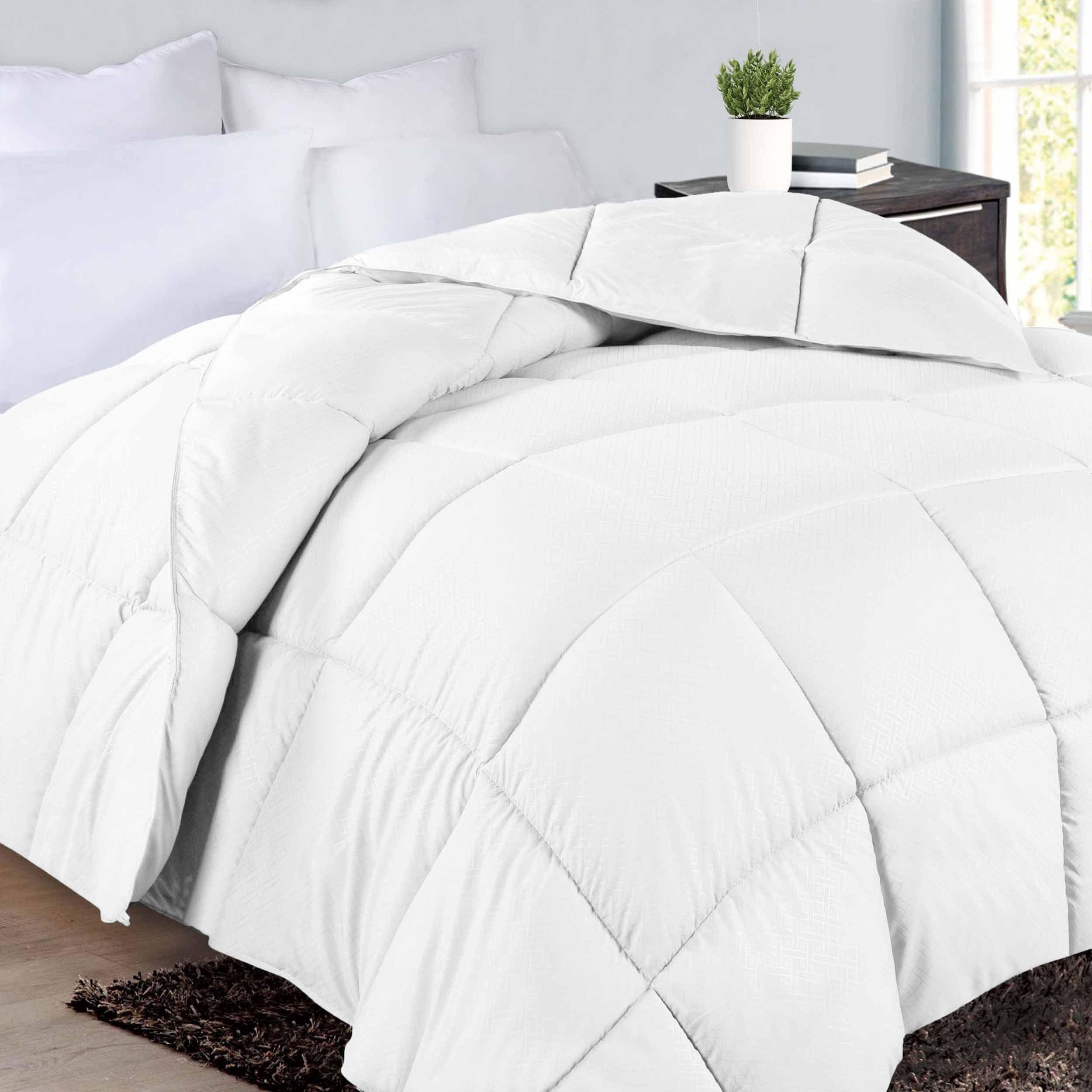 Monochrome Basketweave Plush Microfiber Down Alternative Comforter - Comforter by Superior