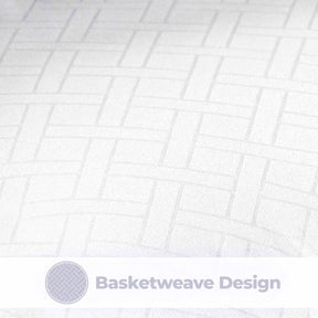Monochrome Basketweave Plush Microfiber Down Alternative Comforter - White