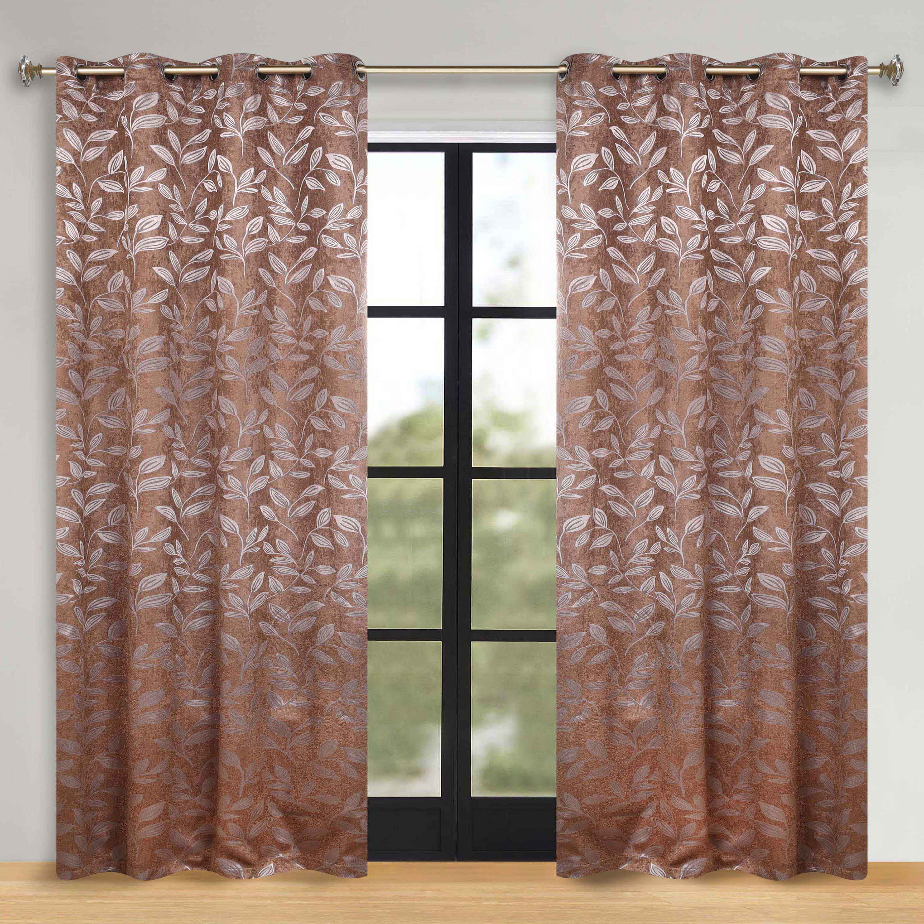 Leaves Room Darkening Washable Blackout Curtain Panels, Set of 2 - Blackout Curtains by Superior