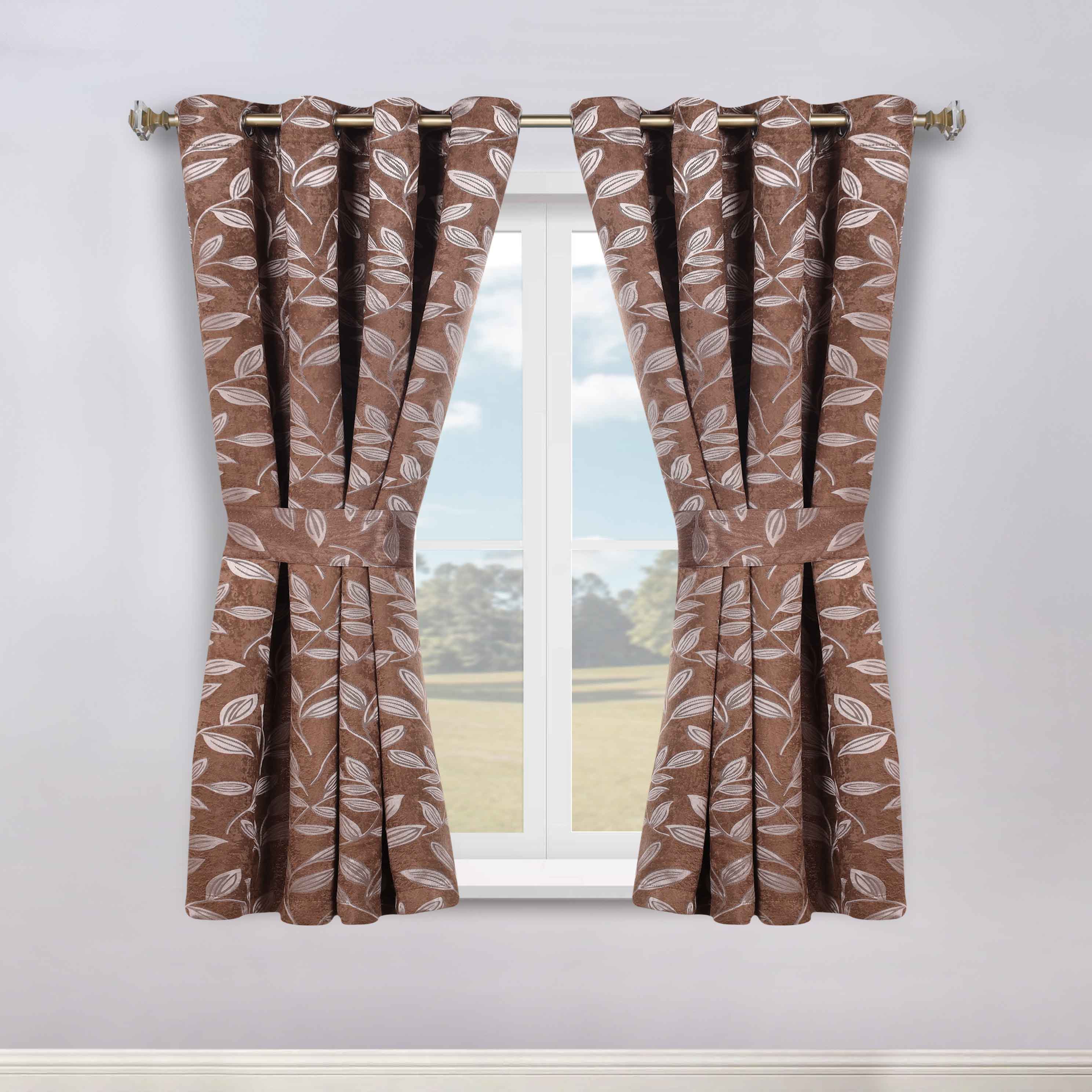 Leaves Room Darkening Washable Blackout Curtain Panels, Set of 2 - Blackout Curtains by Superior