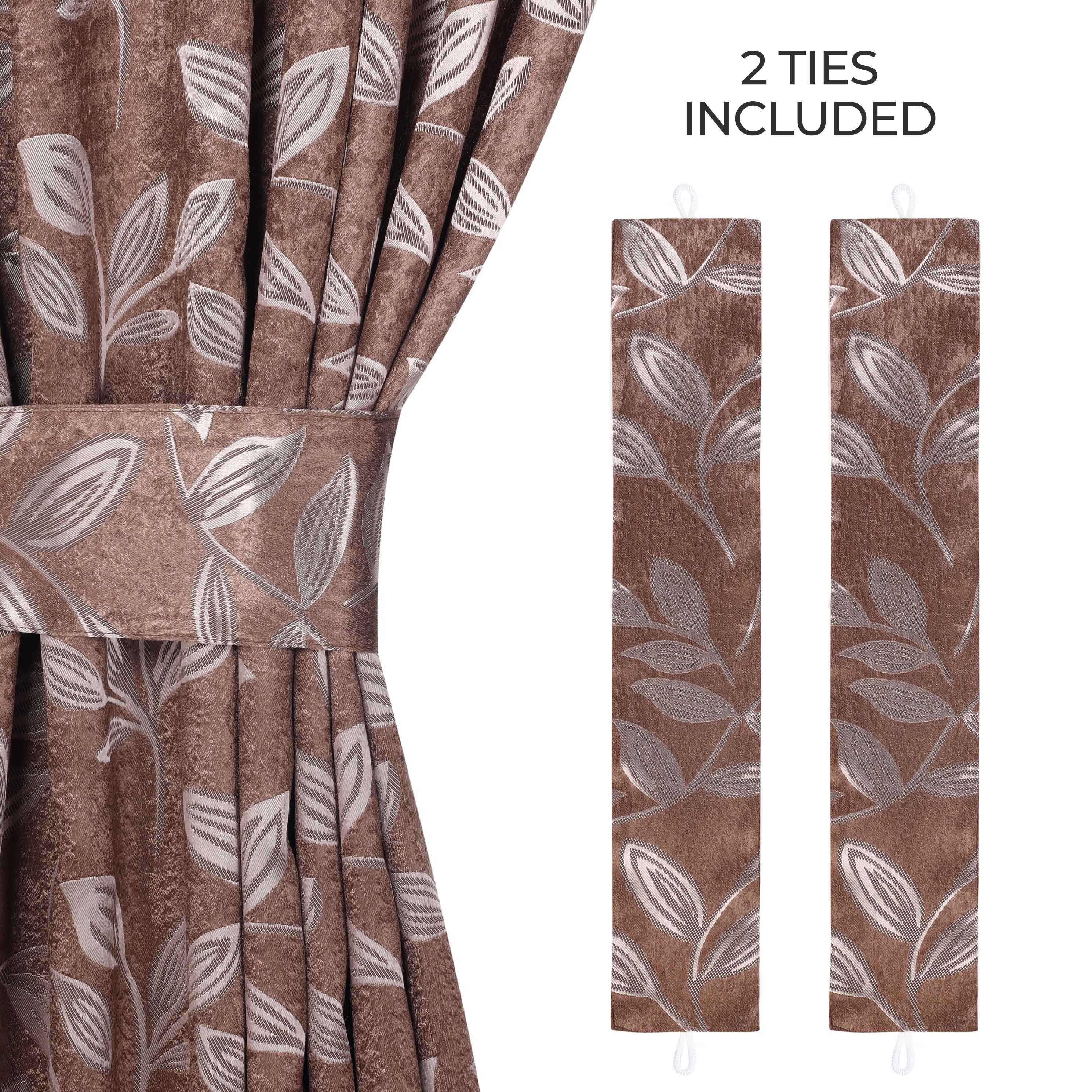 Leaves Room Darkening Washable Blackout Curtain Panels, Set of 2 - Blackout Curtains by Superior