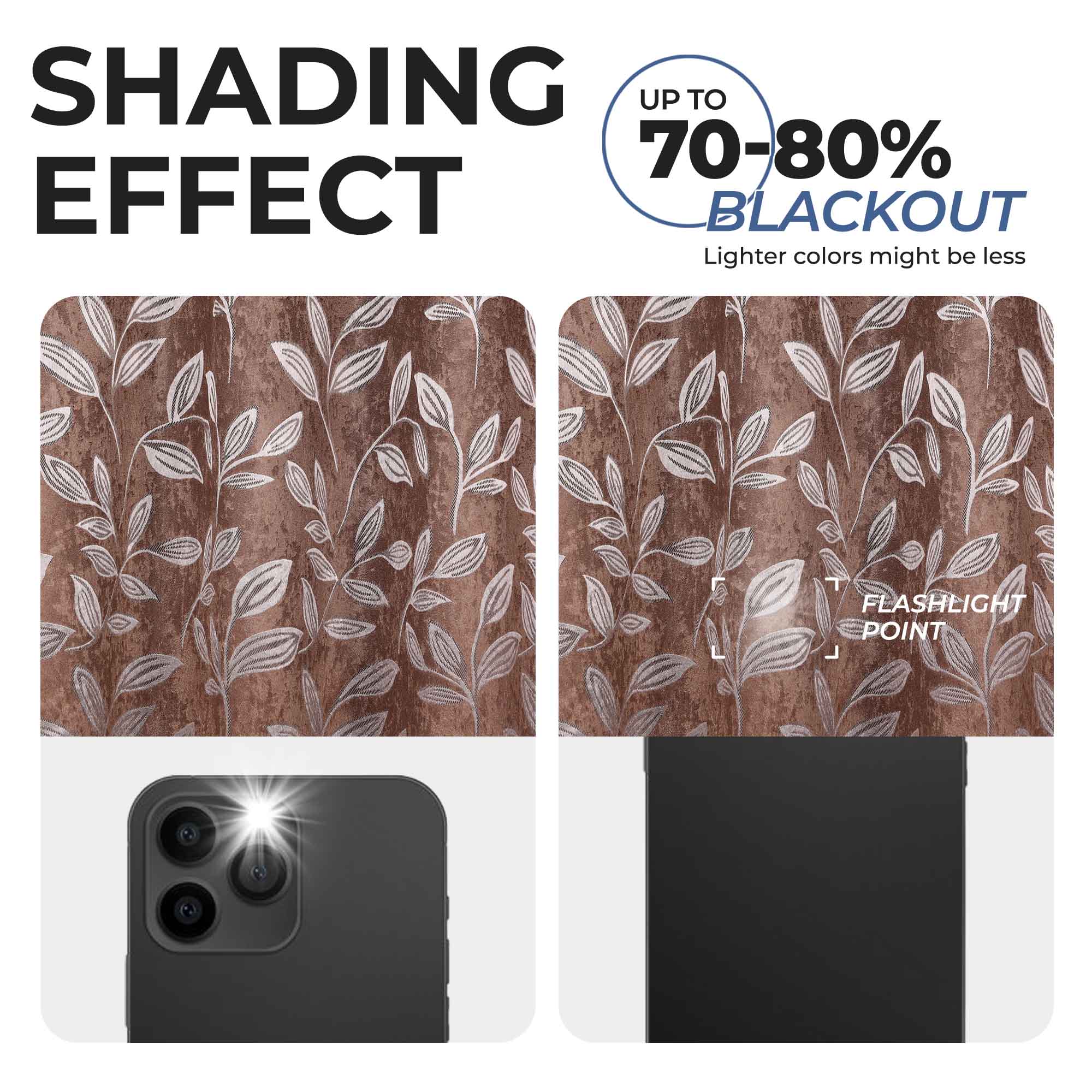 Leaves Room Darkening Washable Blackout Curtain Panels, Set of 2 - Blackout Curtains by Superior