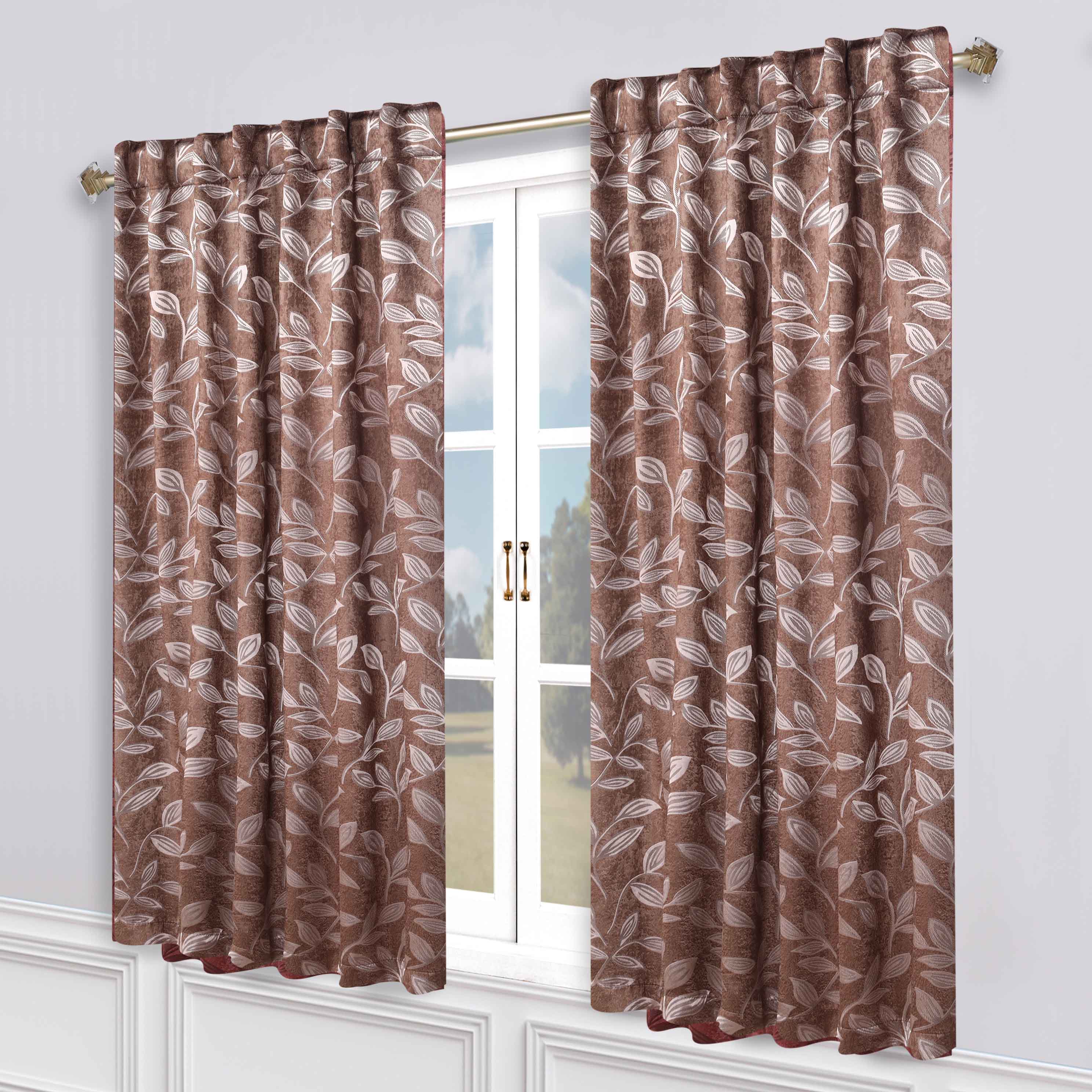 Leaves Room Darkening Back Tabs Blackout Curtain Panels, Set of 2 - Blackout Curtains by Superior