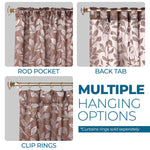 Leaves Room Darkening Back Tabs Blackout Curtain Panels, Set of 2 - Blackout Curtains by Superior