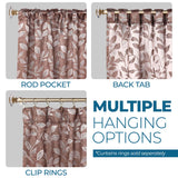 Leaves Room Darkening Back Tabs Blackout Curtain Panels, Set of 2 - Blackout Curtains by Superior