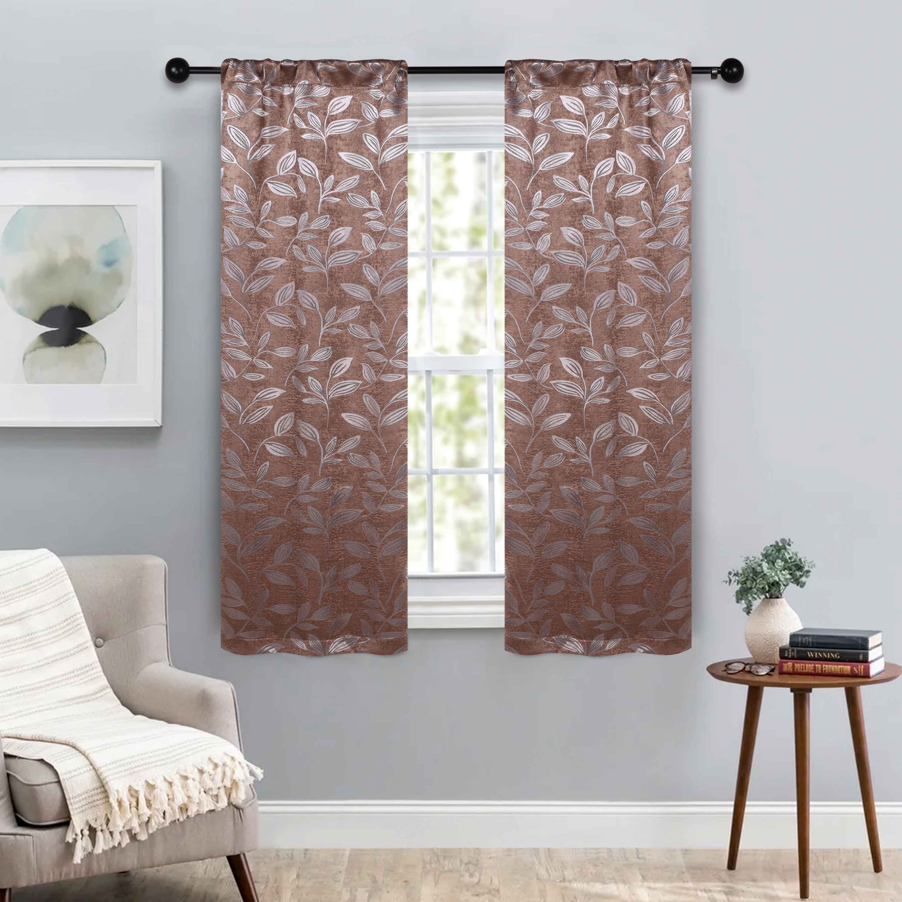 Leaves Room Darkening Washable Blackout Curtain Panels, Set of 2 - Blackout Curtains by Superior Brand
