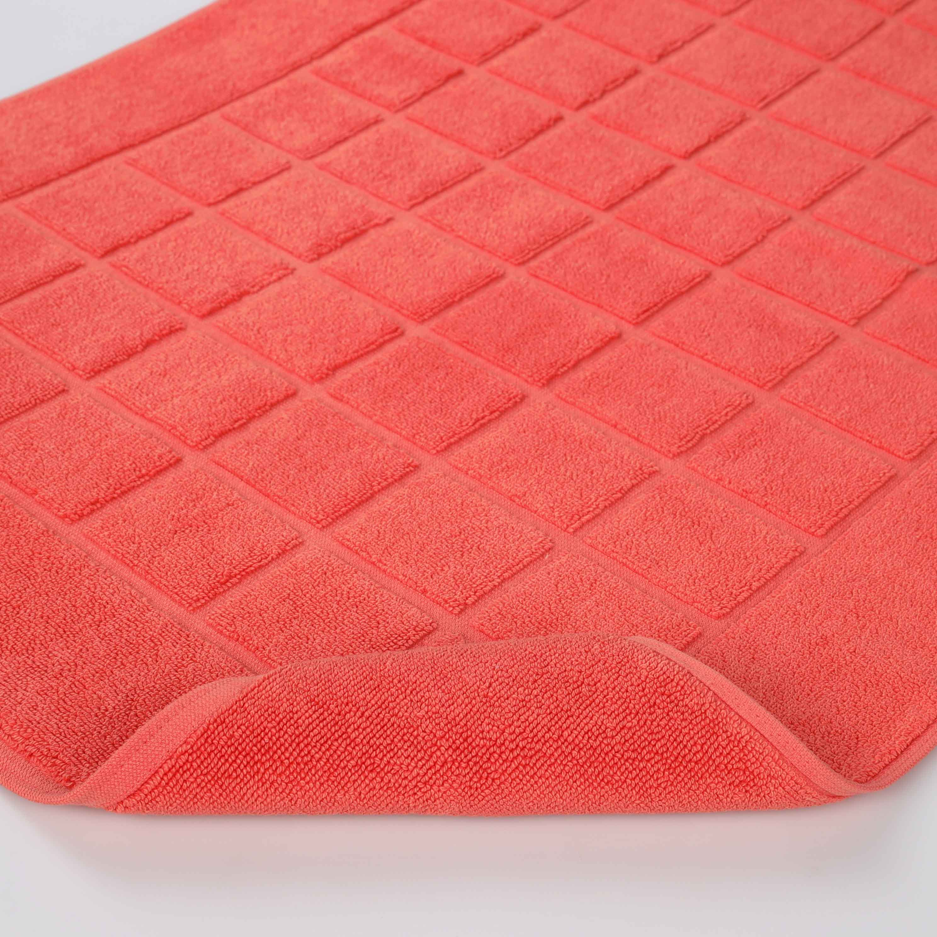 Nora Cotton Solid Absorbent Thick Checkered Washable Bath Mat Set of 2 - Bath Mats by Superior