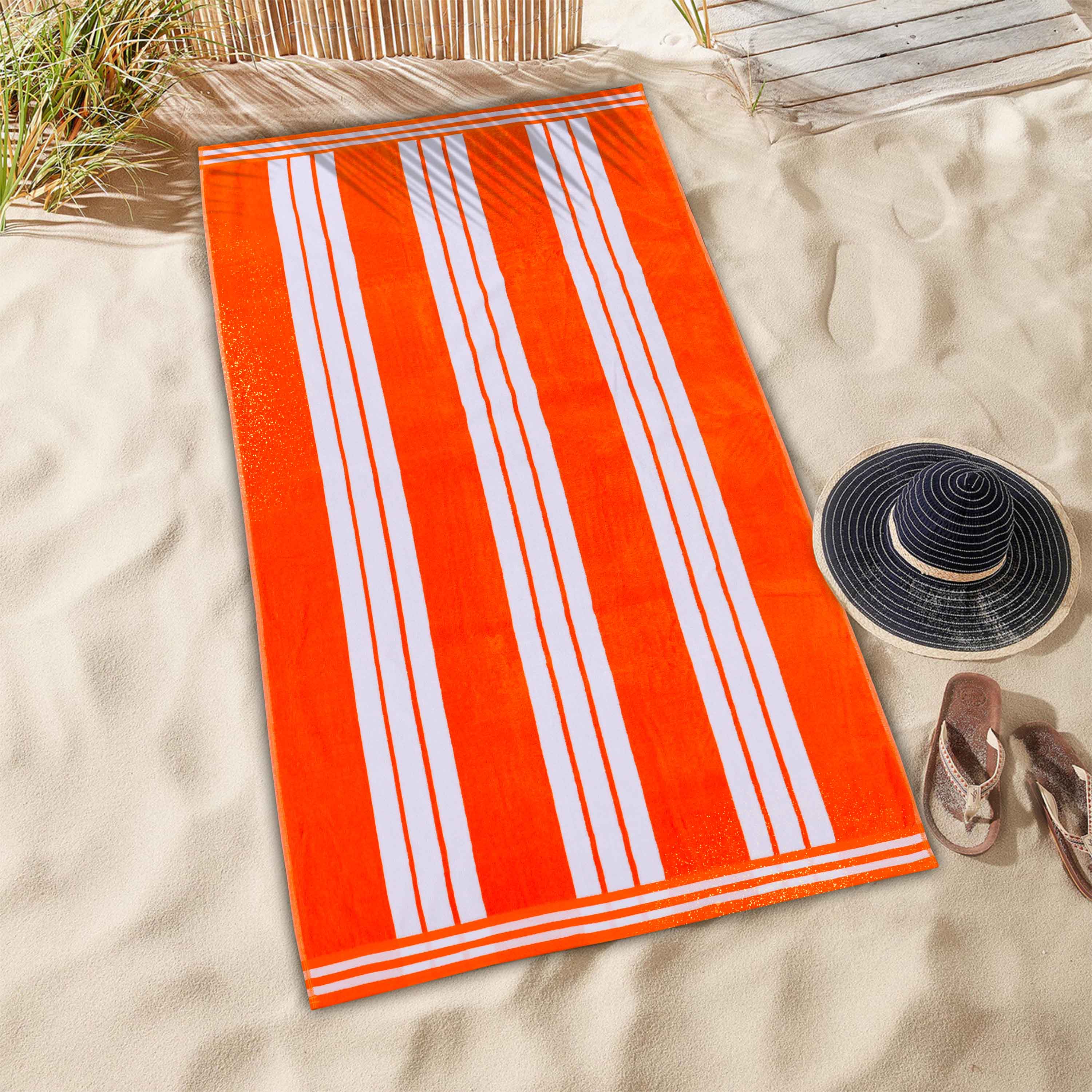 Striped Extra Large Oversized Absorbent Quick Dry Cotton Beach Towel - Beach Towel by Superior