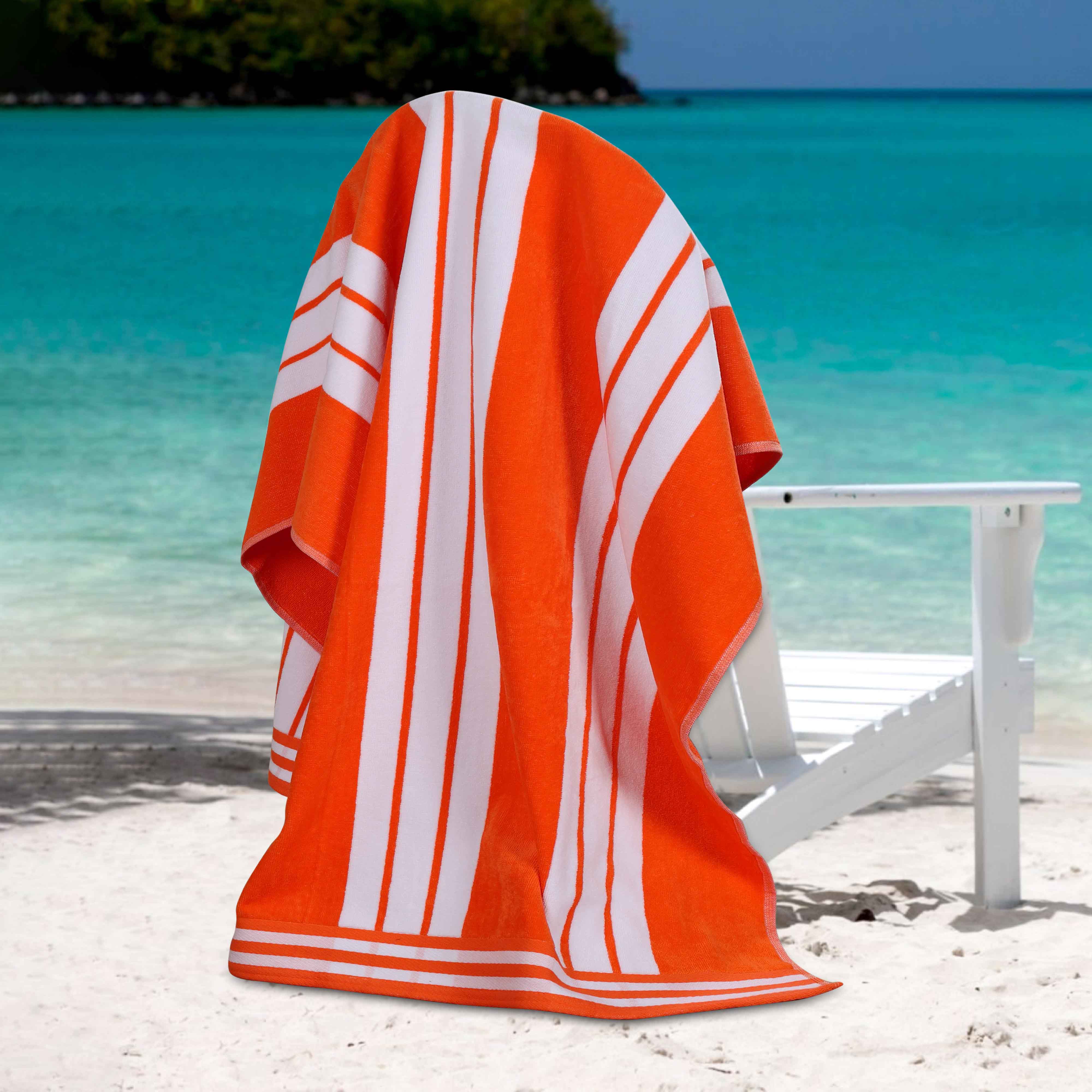 Striped Extra Large Oversized Absorbent Quick Dry Cotton Beach Towel - Beach Towel by Superior