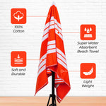 Striped Extra Large Oversized Absorbent Quick Dry Cotton Beach Towel - Beach Towel by Superior