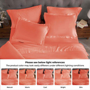 300 Thread Count Modal from Beechwood Solid Duvet Cover Set - Coral