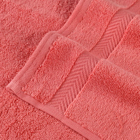 Zero-Twist Cotton Quick-Drying Absorbent Assorted 6 Piece Towel Set - Coral