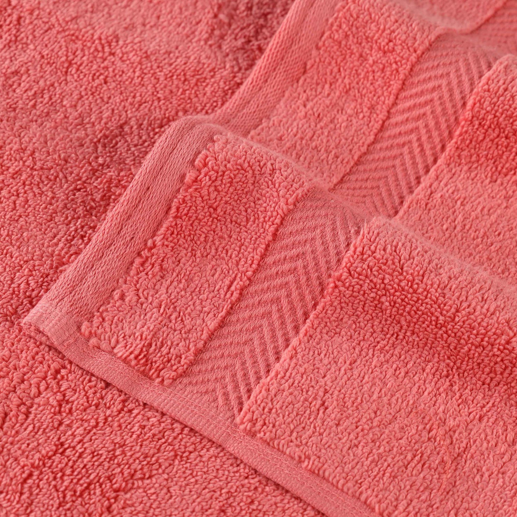 Zero Twist Smart Dry Combed Cotton 2 Piece Bath Towel Set - Coral